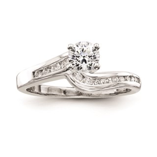 14k White Gold A Diamond engagement ring