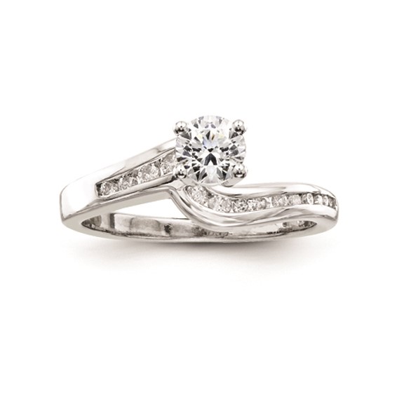 14k White Gold A Diamond engagement ring