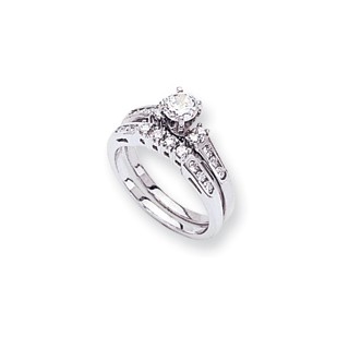 14k White Gold AAA Diamond engagement ring