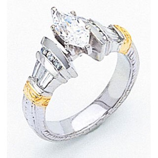 Platinum & 18k AA Diamond Engagement Ring