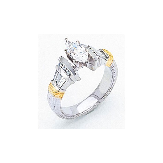 Platinum & 18k AA Diamond Engagement Ring