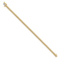 14K Yellow Gold Complete 0.88 Carat Round AA Diamond 2-prong S-link Tennis Bracelet, 7" view 2