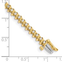 14K Yellow Gold 0.88 Carat Lab Grown Diamond VS SI+ G+ Complete Round Tennis Bracelet view 4