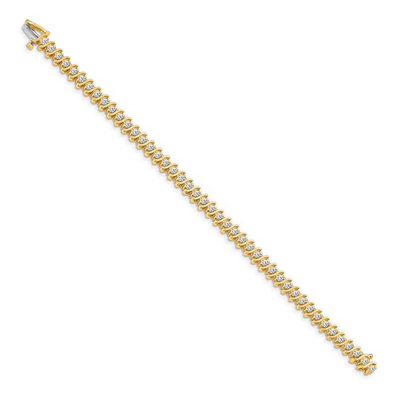14k 3 carat Lab Grown Diamond VS/SI+ G+ Round Tennis Bracelet