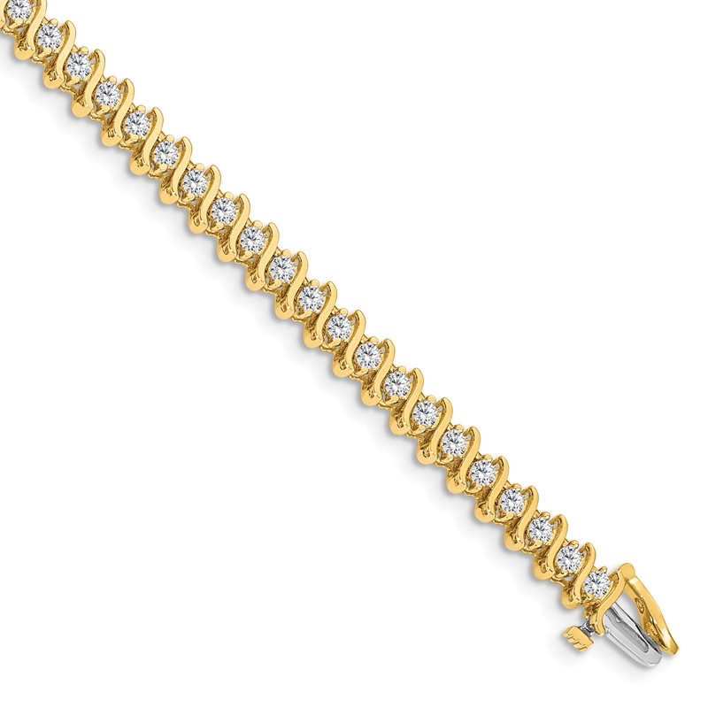 14k 3 carat Lab Grown Diamond VS/SI+ G+ Round Tennis Bracelet