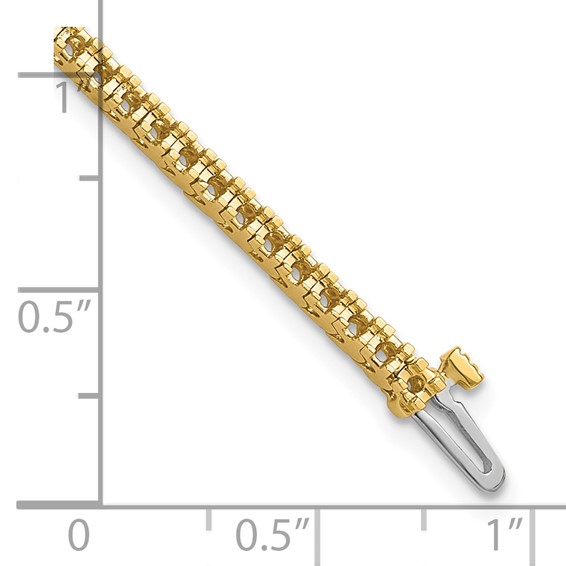 14k Holds 1.25 carat 74-1.6mm Round Diamond 4-prong 7 inch Tennis Bracelet Mounting