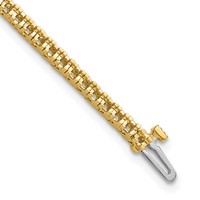 14K Yellow Gold Complete 17 Carat Round AA Diamond 4-prong Tennis Bracelet, 7" view 4