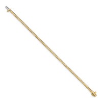 14K Yellow Gold Complete 1.25 Carat Round a Diamond 4-prong Tennis Bracelet, 7" view 2