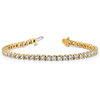 14K Yellow Gold Complete 1.25 Carat Round a Diamond 4-prong Tennis Bracelet, 7" view 4