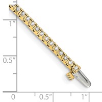 14K Yellow Gold Complete 1.25 Carat Round a Diamond 4-prong Tennis Bracelet, 7" view 5