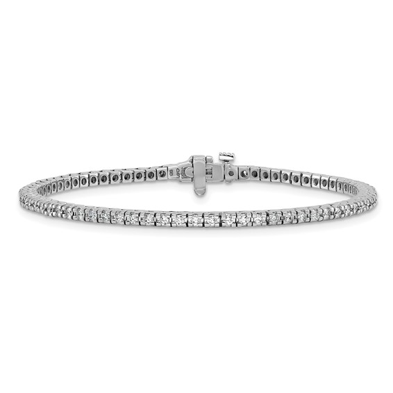 14k White Gold Holds 1.25 carat 74-1.6mm Round Diamond 4-prong 7 inch Tennis Bracelet Mounting