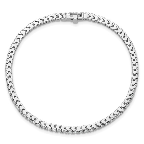 14k White Gold Holds 1.25 carat 74-1.6mm Round Diamond 4-prong 7 inch Tennis Bracelet Mounting