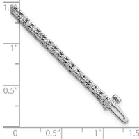14K White Gold Complete 1.25 Carat Round AA Diamond 4-prong Tennis Bracelet, 7" view 5