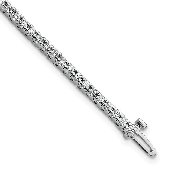 14k White Gold Holds 1.25 carat 74-1.6mm Round Diamond 4-prong 7 inch Tennis Bracelet Mounting