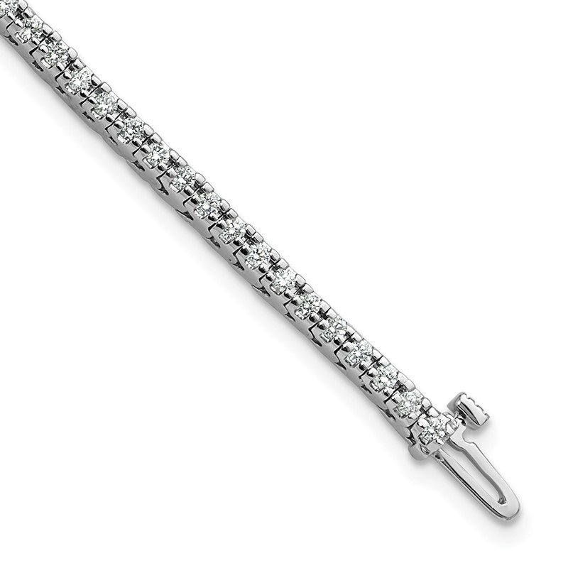 True Origin 14k White Gold 1 1/4 carat Lab Grown Diamond VS D E F Tennis Bracelet