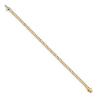 14K Yellow Gold Complete 2.17 Carat Round VS Diamond 4-prong Tennis Bracelet, 7" view 2