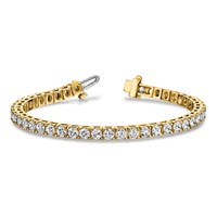 14K Yellow Gold Complete 2.17 Carat Round VS Diamond 4-prong Tennis Bracelet, 7" view 3