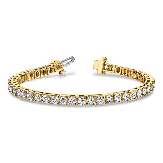 14k Holds 2.17 carat 62-2.0mm Round Diamond 4-prong 7 inch Tennis Bracelet Mounting