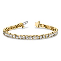 14K Yellow Gold Complete 2.17 Carat Round VS Diamond 4-prong Tennis Bracelet, 7" view 5