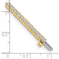 14K Yellow Gold Complete 2.17 Carat Round VS Diamond 4-prong Tennis Bracelet, 7" view 4