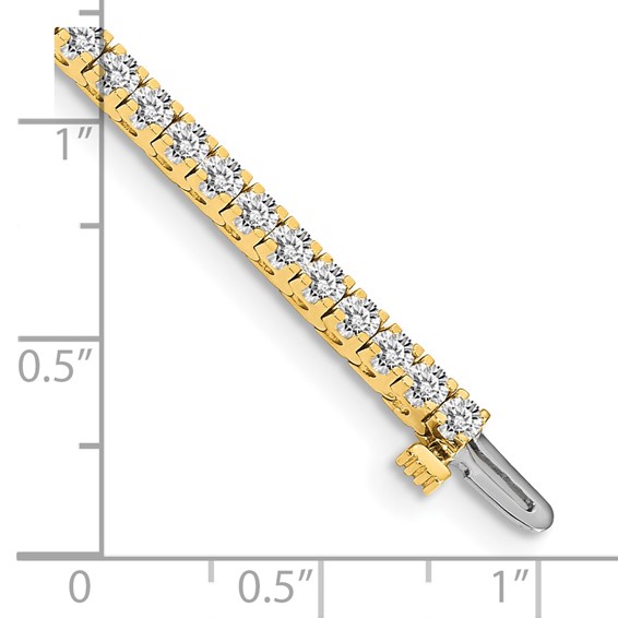 14k Holds 2.17 carat 62-2.0mm Round Diamond 4-prong 7 inch Tennis Bracelet Mounting