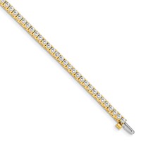 14K Yellow Gold Complete 2.17 Carat Round VS Diamond 4-prong Tennis Bracelet, 7" view 1