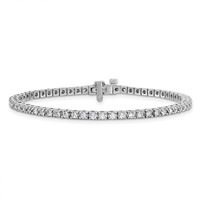 True Origin 14K White Gold 2.17 Carat Lab Grown Diamond VS+ F+ Complete Tennis Bracelet view 3