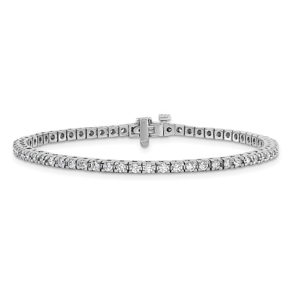 14k White Gold Holds 2.17 carat 62-2.0mm Round Diamond 4-prong 7 inch Tennis Bracelet Mounting