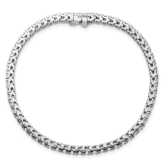 14k White Gold Holds 2.17 carat 62-2.0mm Round Diamond 4-prong 7 inch Tennis Bracelet Mounting