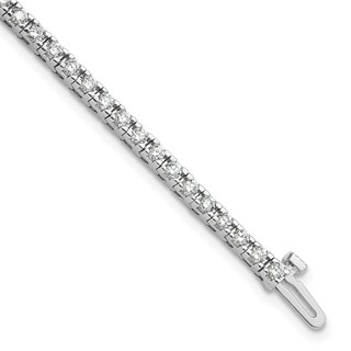 14k White Gold Holds 2.17 carat 62-2.0mm Round Diamond 4-prong 7 inch Tennis Bracelet Mounting