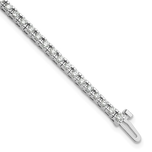 14K White Gold Complete 2.17 Carat Round VS Diamond 4-prong Tennis Bracelet, 7"