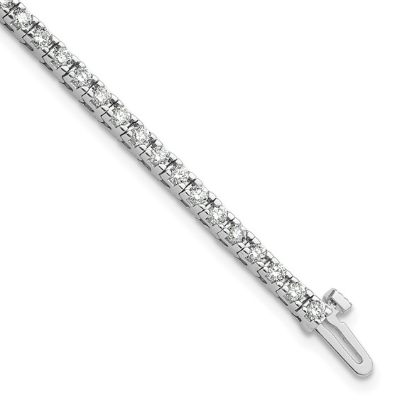 14k White Gold Holds 2.17 carat 62-2.0mm Round Diamond 4-prong 7 inch Tennis Bracelet Mounting
