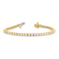 14K Yellow Gold 2.20 Carat Lab Grown Diamond VS SI+ G+ Complete Round Tennis Bracelet view 3