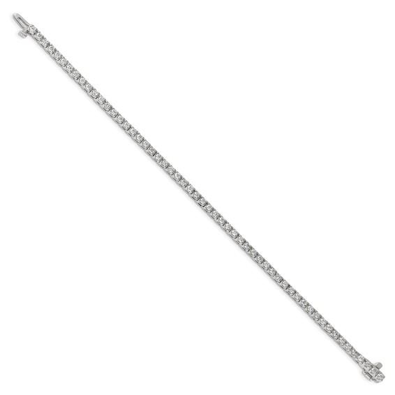 14k White Gold Holds 2.18 carat 56-2.1mm Round Diamond 4-prong 7 inch Tennis Bracelet Mounting