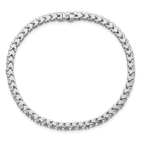 14k White Gold Holds 2.18 carat 56-2.1mm Round Diamond 4-prong 7 inch Tennis Bracelet Mounting