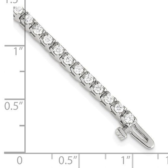 14k White Gold Holds 2.18 carat 56-2.1mm Round Diamond 4-prong 7 inch Tennis Bracelet Mounting