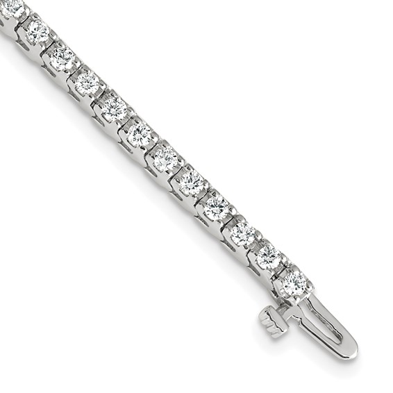 14k White Gold Holds 2.18 carat 56-2.1mm Round Diamond 4-prong 7 inch Tennis Bracelet Mounting