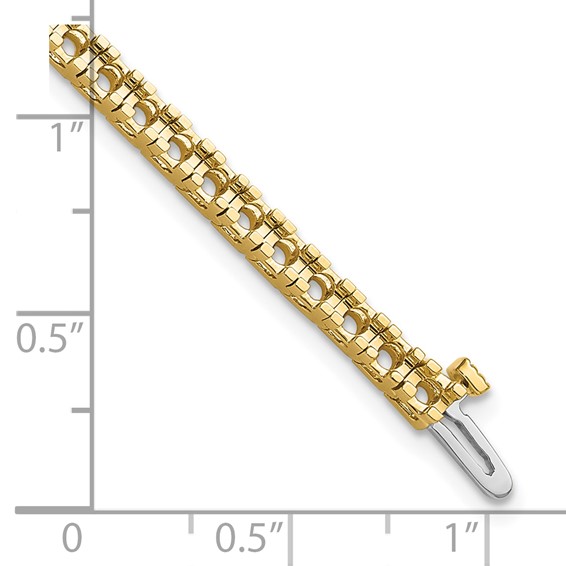 14k Holds 2.86 carat 55-2.4mm Round Diamond 4-prong 7 inch Tennis Bracelet Mounting