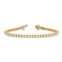 14K Yellow Gold Complete 2.86 Carat Round VS Diamond 4-prong Tennis Bracelet, 7" view 4