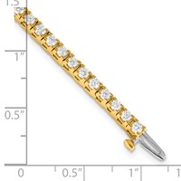 14K Yellow Gold Complete 2.86 Carat Round VS Diamond 4-prong Tennis Bracelet, 7" view 5