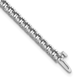 14k White Gold Holds 2.86 carat 55-2.4mm Round Diamond 4-prong 7 inch Tennis Bracelet Mounting
