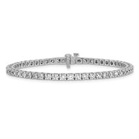 True Origin 14K White Gold 2.88 Carat Lab Grown Diamond VS+ F+ Complete Tennis Bracelet view 3