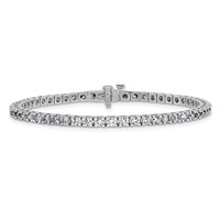 14K 3.00ctw White Gold Near Colorless Moissanite 4 Prong Tennis Bracelet view 3