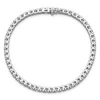 14K 3.00ctw White Gold Near Colorless Moissanite 4 Prong Tennis Bracelet view 4