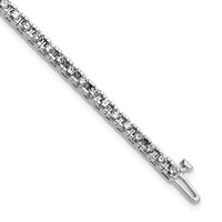 14K 3.00ctw White Gold Near Colorless Moissanite 4 Prong Tennis Bracelet view 1