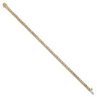 14K 3.00ctw Yellow Gold Near Colorless Moissanite 4 Prong Tennis Bracelet view 2
