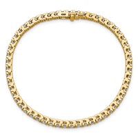 14K 3.00ctw Yellow Gold Near Colorless Moissanite 4 Prong Tennis Bracelet view 4