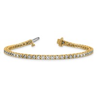 14K 3.00ctw Yellow Gold Near Colorless Moissanite 4 Prong Tennis Bracelet view 5