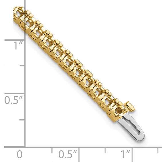 14k Holds 4.1 carat 52-2.7mm Round Diamond 4-prong 7 inch Tennis Bracelet Mounting