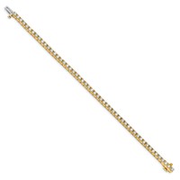 14K Yellow Gold Complete 4.1 Carat Round VS Diamond 4-prong Tennis Bracelet, 7" view 2